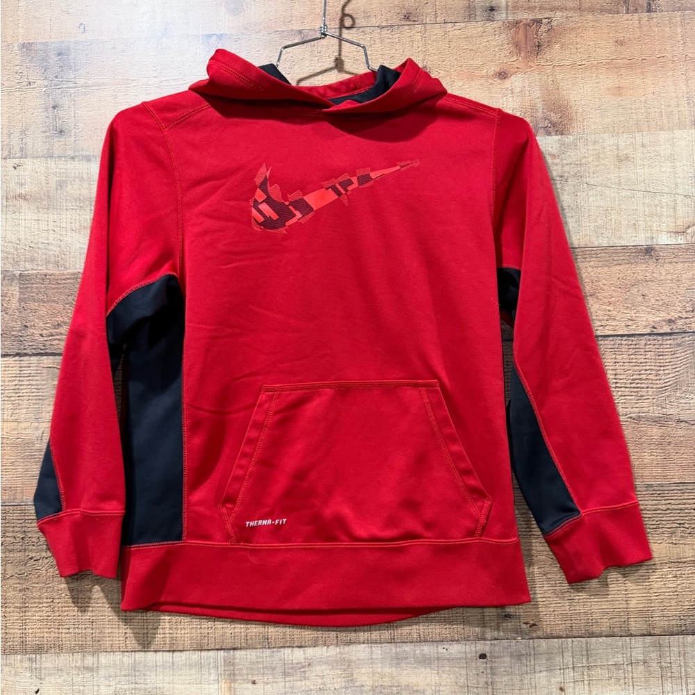 Nike Red & Black Thermafit Hoodie Size Youth Large